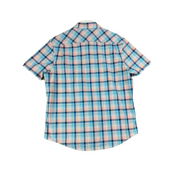 ORIGINAL PENGUIN Heritage Slim Plaid Button-Down Mens SZ XL Pastel Short Sleeve - Picture 2 of 8